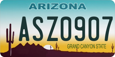 AZ license plate ASZ0907