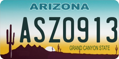 AZ license plate ASZ0913