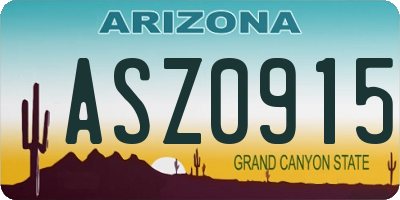 AZ license plate ASZ0915