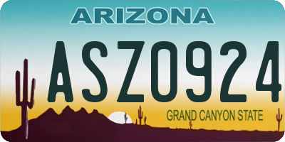 AZ license plate ASZ0924