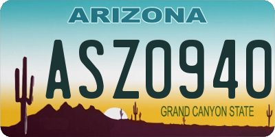 AZ license plate ASZ0940