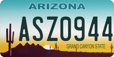 AZ license plate ASZ0944