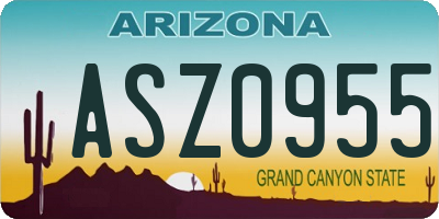AZ license plate ASZ0955