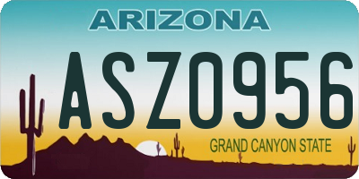 AZ license plate ASZ0956