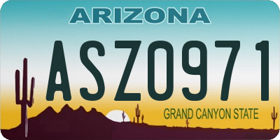 AZ license plate ASZ0971