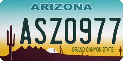 AZ license plate ASZ0977