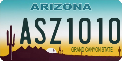 AZ license plate ASZ1010