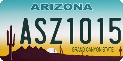 AZ license plate ASZ1015