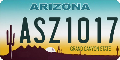 AZ license plate ASZ1017