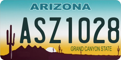 AZ license plate ASZ1028