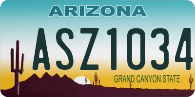 AZ license plate ASZ1034
