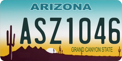 AZ license plate ASZ1046