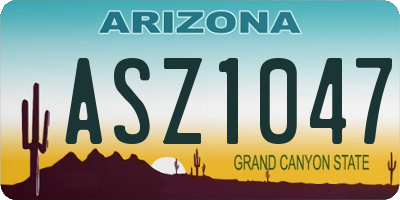 AZ license plate ASZ1047