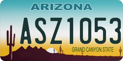 AZ license plate ASZ1053