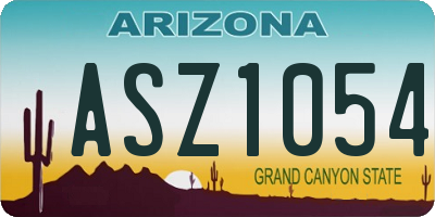 AZ license plate ASZ1054