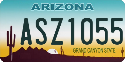 AZ license plate ASZ1055