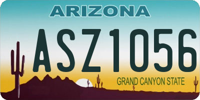 AZ license plate ASZ1056