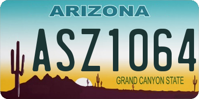 AZ license plate ASZ1064