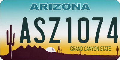 AZ license plate ASZ1074