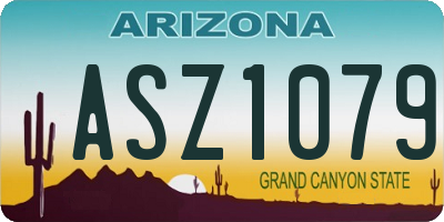 AZ license plate ASZ1079