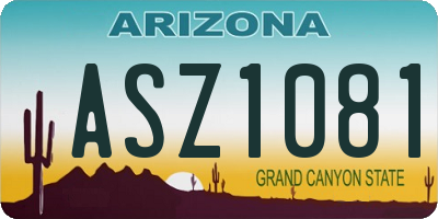 AZ license plate ASZ1081