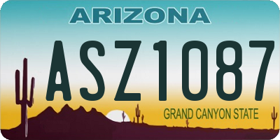 AZ license plate ASZ1087