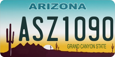 AZ license plate ASZ1090