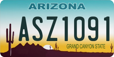 AZ license plate ASZ1091