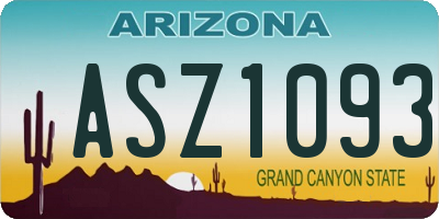 AZ license plate ASZ1093