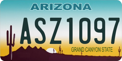 AZ license plate ASZ1097