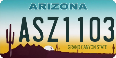 AZ license plate ASZ1103