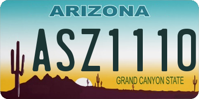 AZ license plate ASZ1110