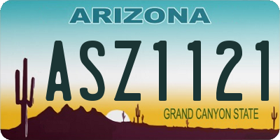 AZ license plate ASZ1121