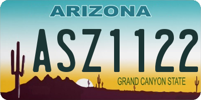 AZ license plate ASZ1122