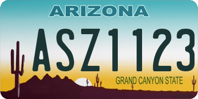 AZ license plate ASZ1123