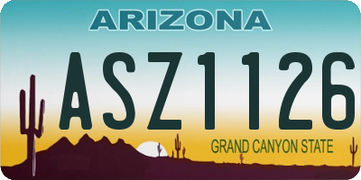 AZ license plate ASZ1126