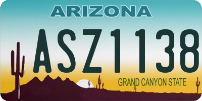 AZ license plate ASZ1138