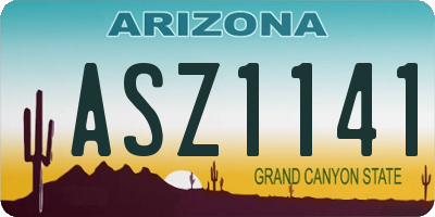AZ license plate ASZ1141