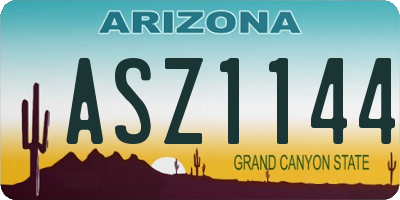 AZ license plate ASZ1144