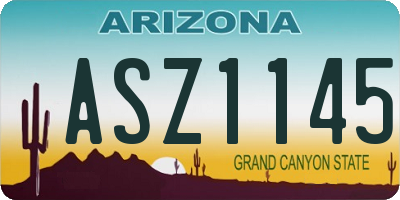 AZ license plate ASZ1145
