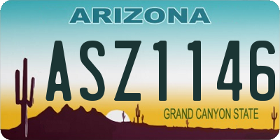 AZ license plate ASZ1146