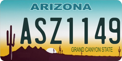 AZ license plate ASZ1149