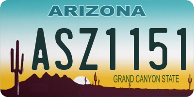 AZ license plate ASZ1151