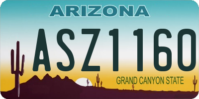 AZ license plate ASZ1160