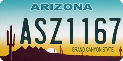 AZ license plate ASZ1167
