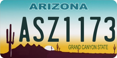 AZ license plate ASZ1173