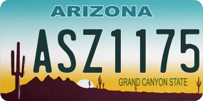 AZ license plate ASZ1175