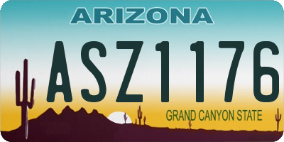 AZ license plate ASZ1176