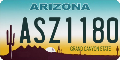 AZ license plate ASZ1180