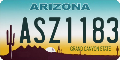 AZ license plate ASZ1183